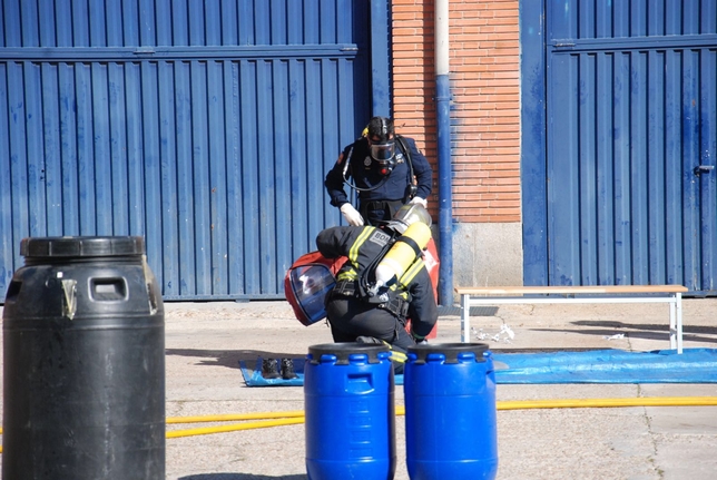 Simulacro de intervención policial por un atentado bioterrorista (alerta NRBQ) en Valladolid.