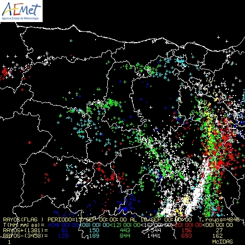 Las tormentas descargan 117 rayos en Valladolid