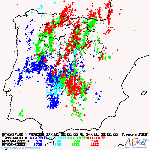 La tormenta descarga 7,8 litros y 131 rayos en Valladolid