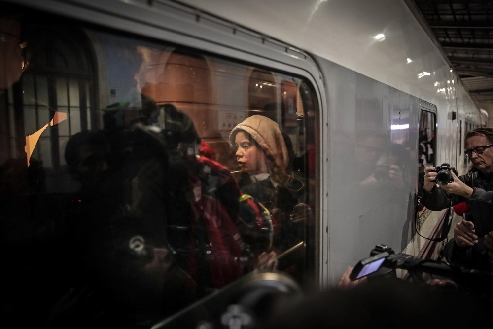 Greta Thunberg llega a Madrid en tren desde Lisboa