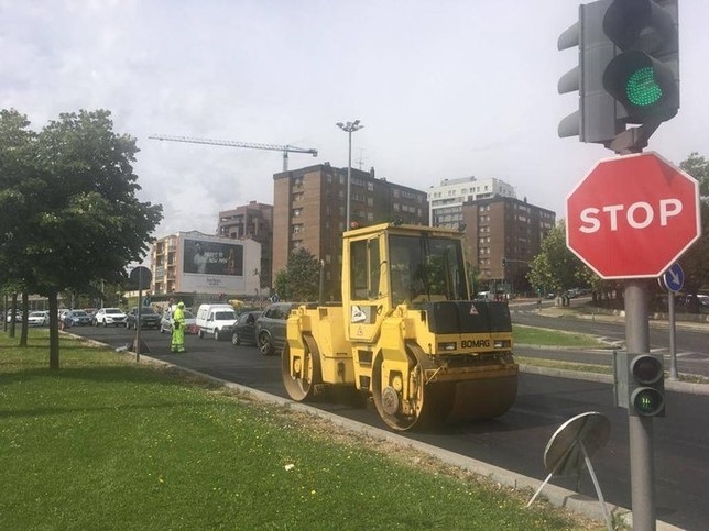 Obras de asfaltado del verano de 2019 en la avenida de Salamanca.