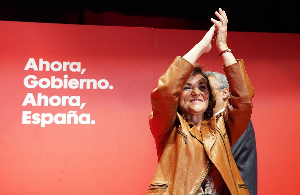 La vicepresidenta del Gobierno y ministra en funciones de la Presidencia, Relaciones con las Cortes e Igualdad, Carmen Calvo, participa en un acto público del PSOE.  / ICAL