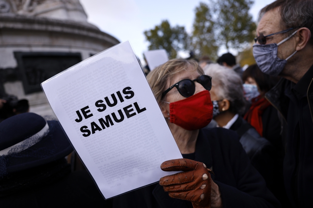 Demonstration against the killing of Samuel Paty  / YOAN VALAT