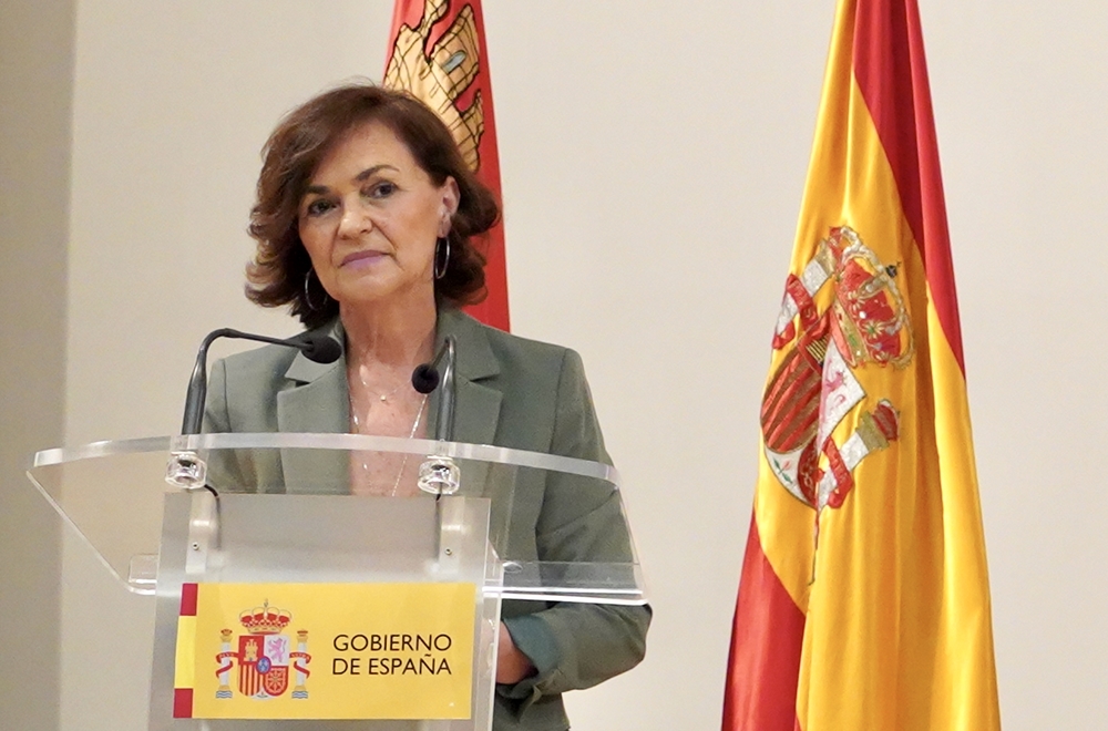 La vicepresidenta primera del Gobierno de España preside un acto de reconocimiento a cuatro víctimas de la represión franquista  / MIRIAM CHACÓN / ICAL