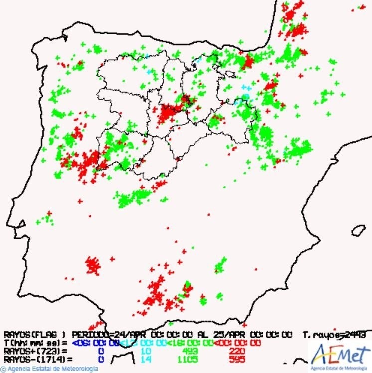 Las tormentas del viernes dejaron 67 rayos en Valladolid 