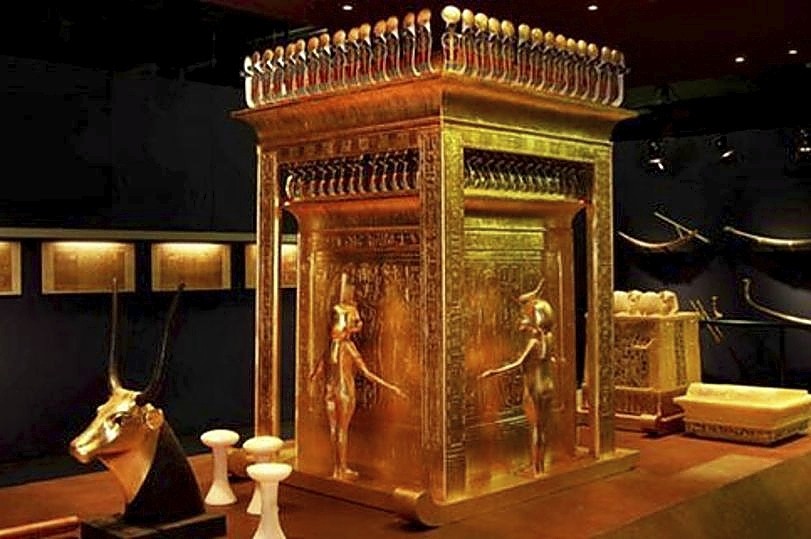 Una de las estancias reconstruidas en la exposición de Madrid sobre el faraón