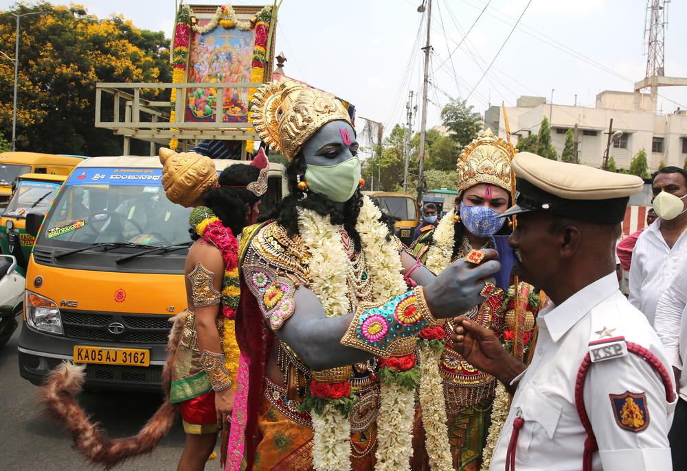 Awareness campaign against COVID-19 in Bangalore  / JAGADEESH NV