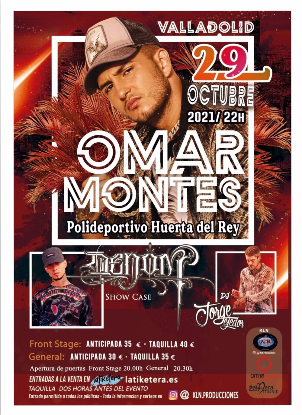 Cartel del concierto de Omar Montes.