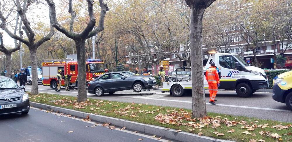 Accidente en el paseo de Zorrilla, junto a la Plaza de Toros.