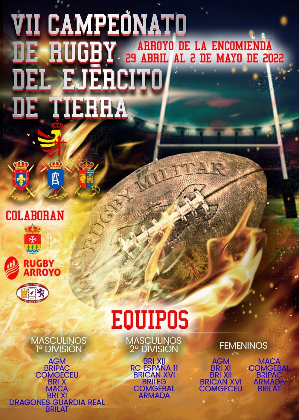 Cartel del VII Campeonato Nacional de Rugby del Ejército de Tierra.
