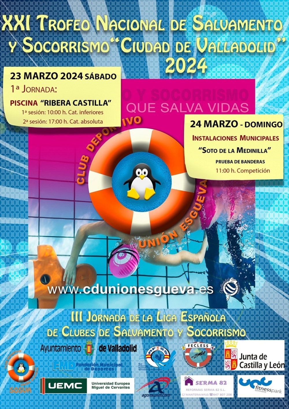 Cartel del XXI Trofeo Nacional de Salvamento y Socorrismo 'Ciudad de Valladolid'.