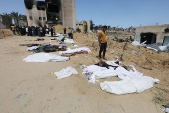 Hallan 280 cadáveres en la fosa común de un hospital de Gaza