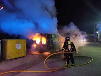 Se investiga el incendio de una ambulancia en Tudela