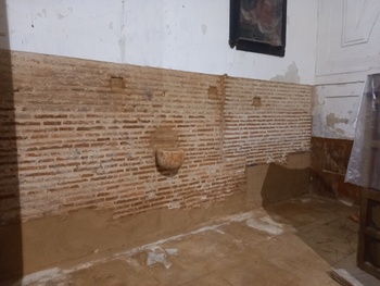 Unas obras en la iglesia de Ventosa descubren unos frescos