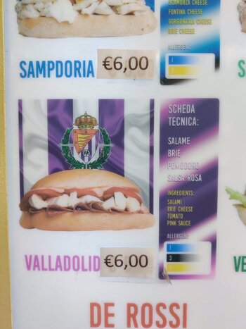 El 'panini' Real Valladolid ya se puede comer en Milán